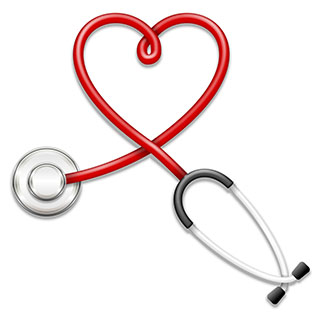 illustration of a stethoscope in the shape of a heart