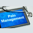 pad with pain management seen on the screen